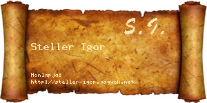 Steller Igor névjegykártya